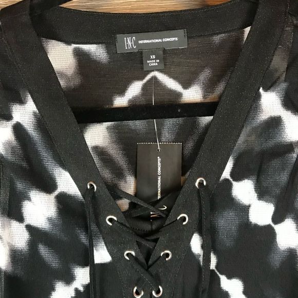 INC Lace Up Diamond Tie Dye Tank Top NWT - Picture 6 of 10